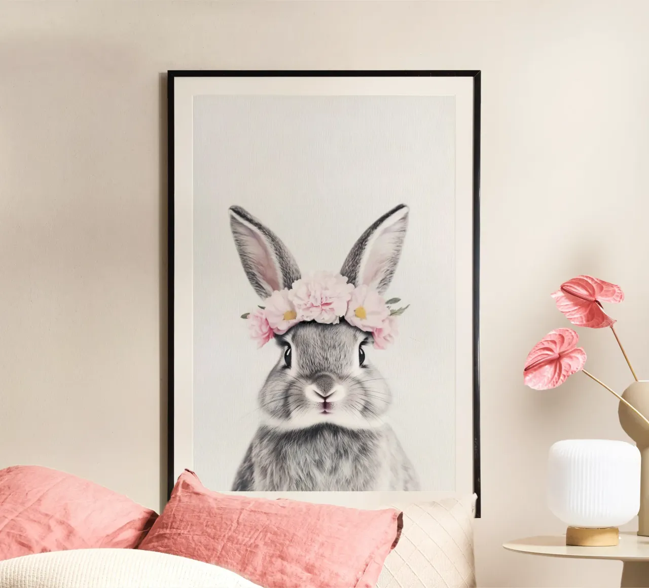 Coniglietto carino poster con telaio in plastica da Carinaprint
