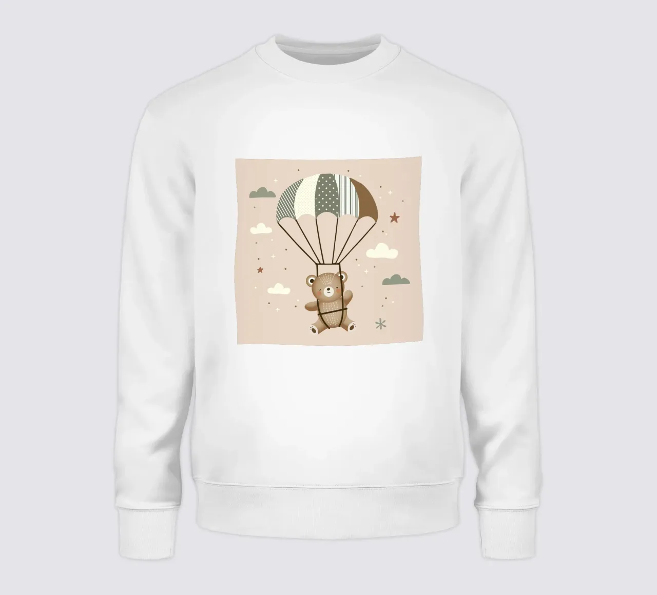 Orso con paracadute - Illustrazione giocosa in colori tenui felpa da namosh