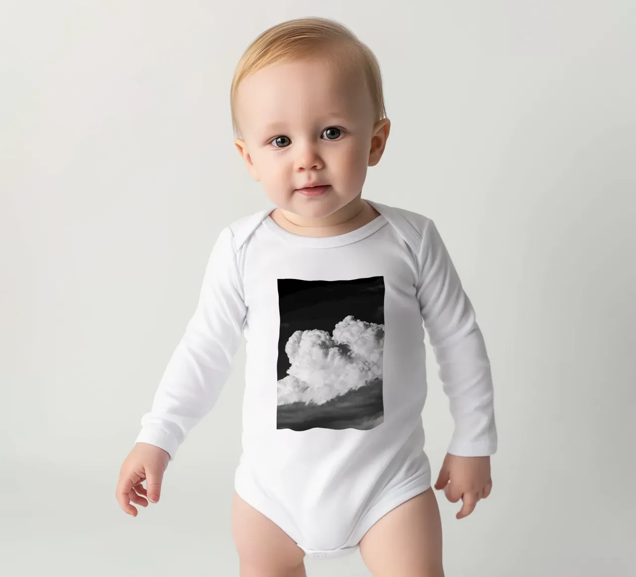 Movement in the sky #1 long-sleeve baby romper by rafael campezato