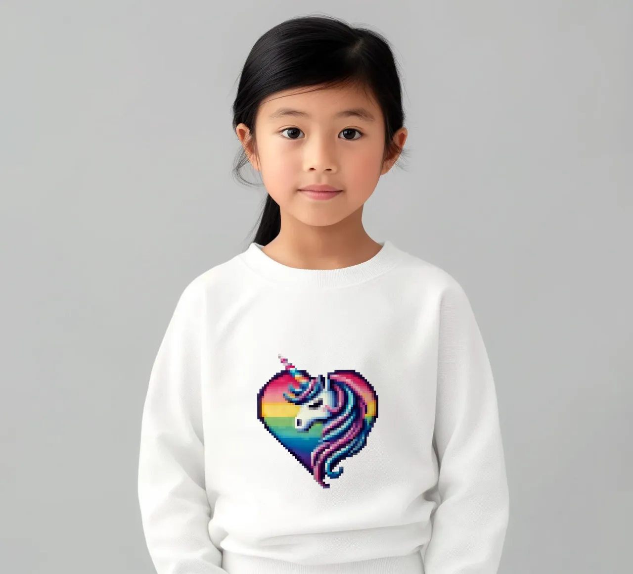 Unicorn heart - Pixelart kids sweatshirt by pixelart