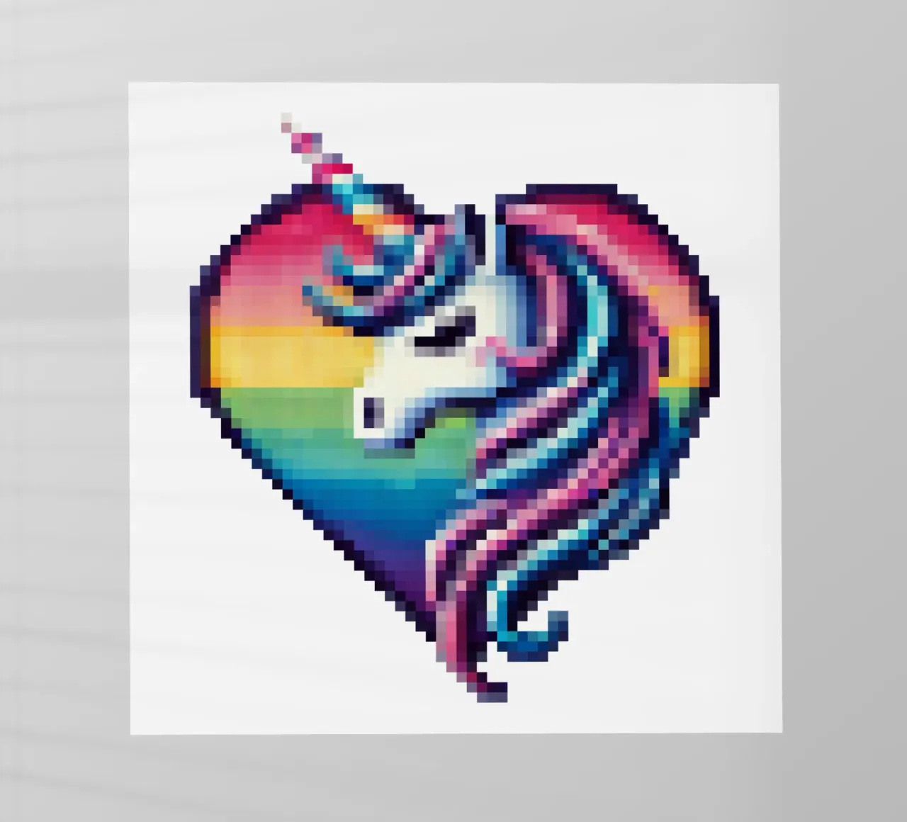 Cuore di unicorno - Pixelart pellicola backlit da pixelart