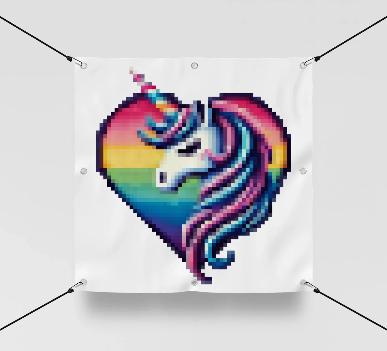 Cuore di unicorno - Pixelart telo in pvc da pixelart