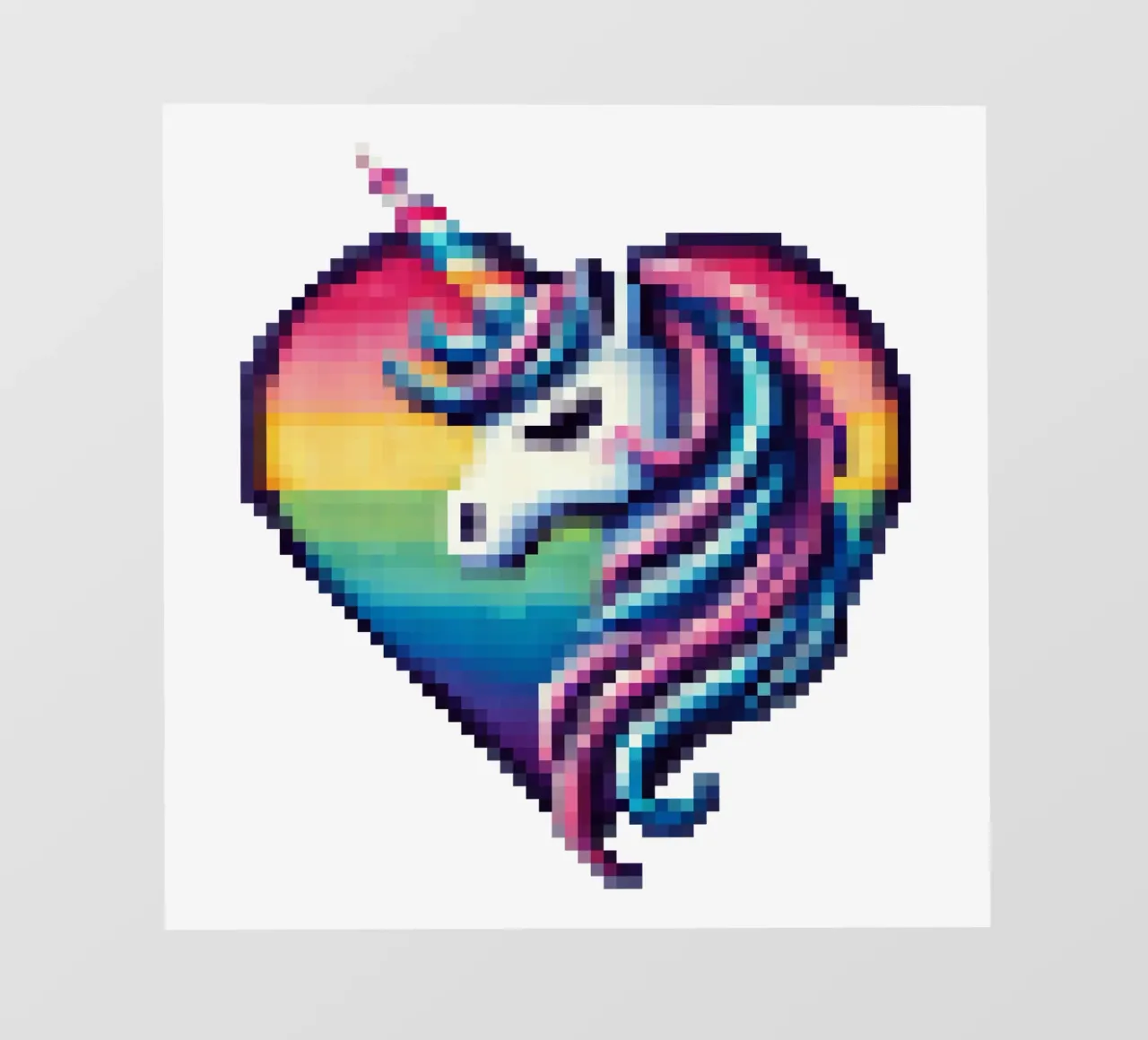 Cuore di unicorno - Pixelart telo in pvc da pixelart