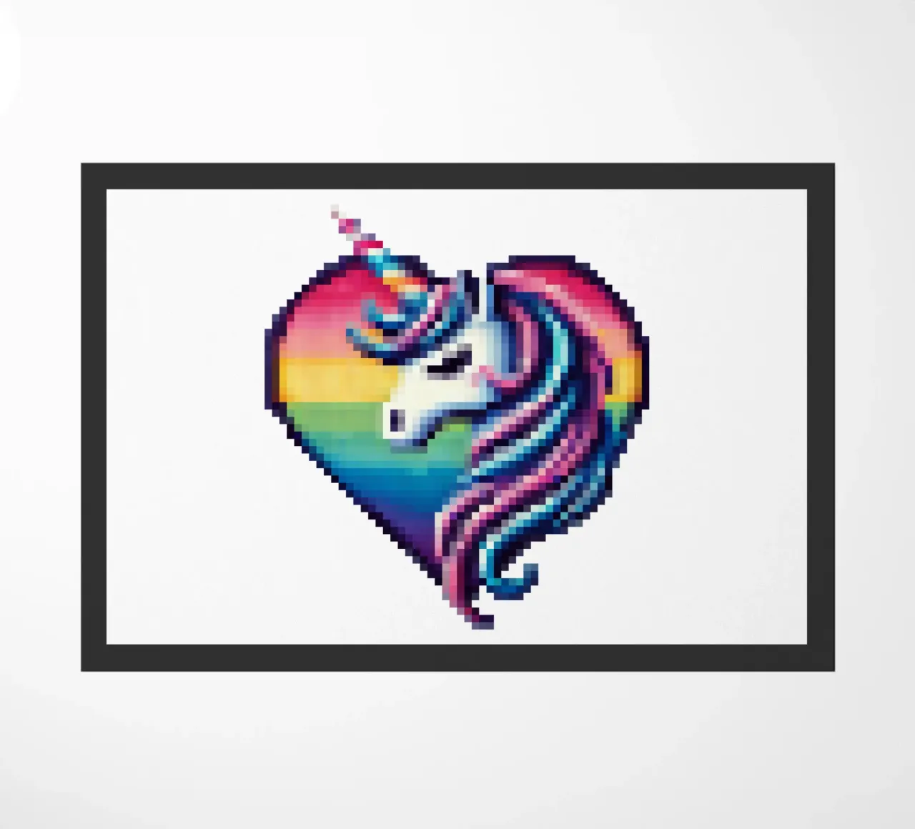 Cuore di unicorno - Pixelart zerbino da pixelart
