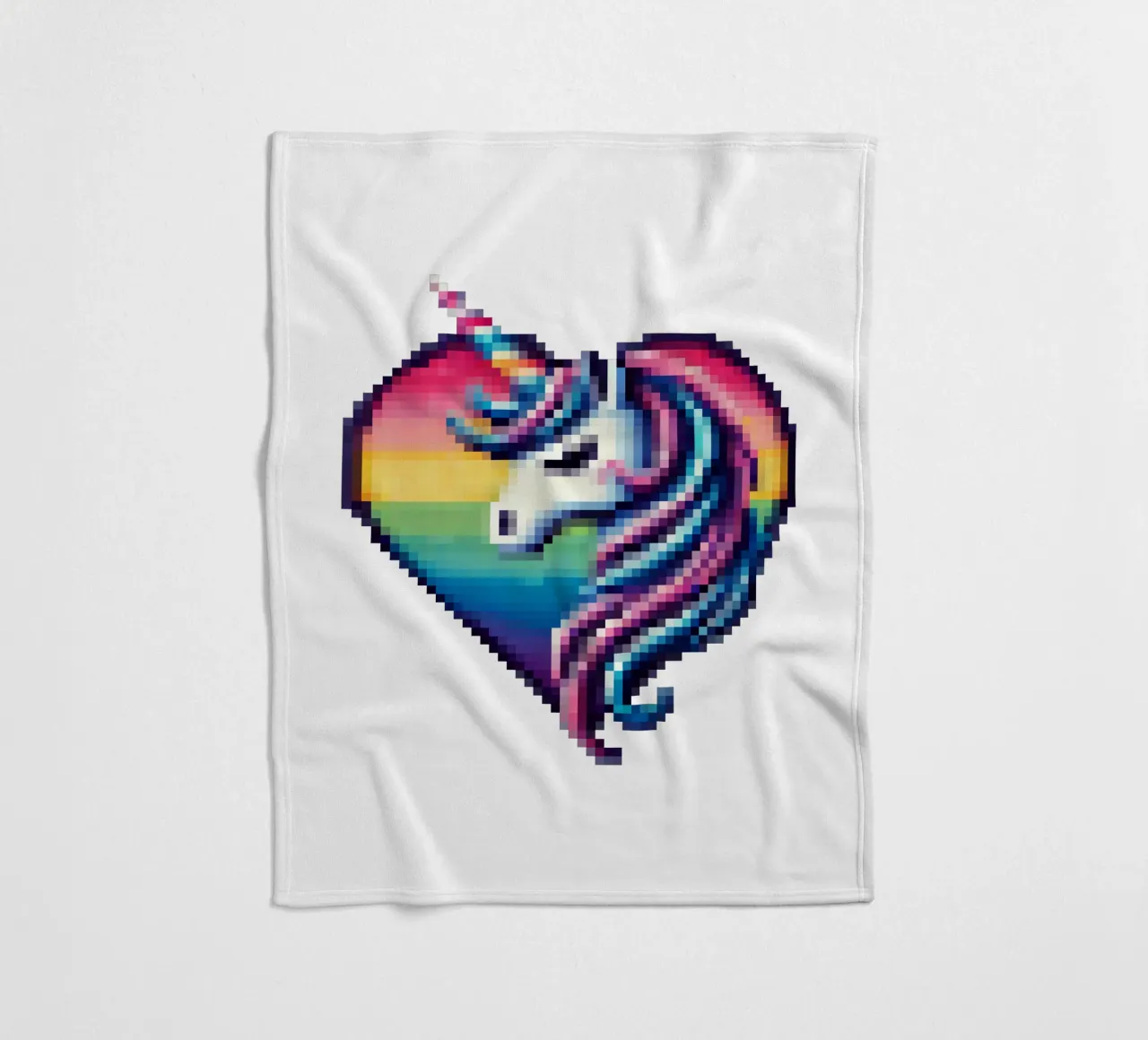 Unicorn Herz - Pixelart Fleecedecke von pixelart