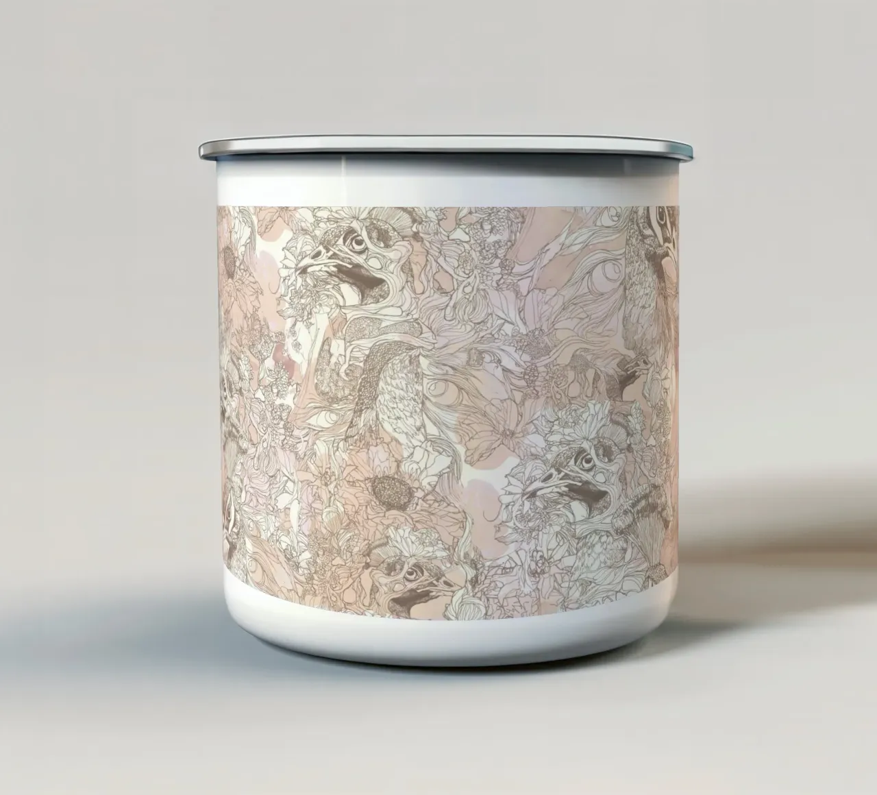 pavoni2 enamel mug by Giulio Iurissevich