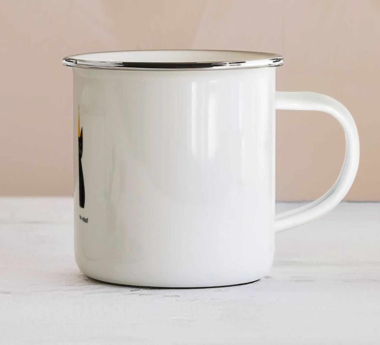 Gatto con messaggio positivo tazza in smalto da Street Boutique