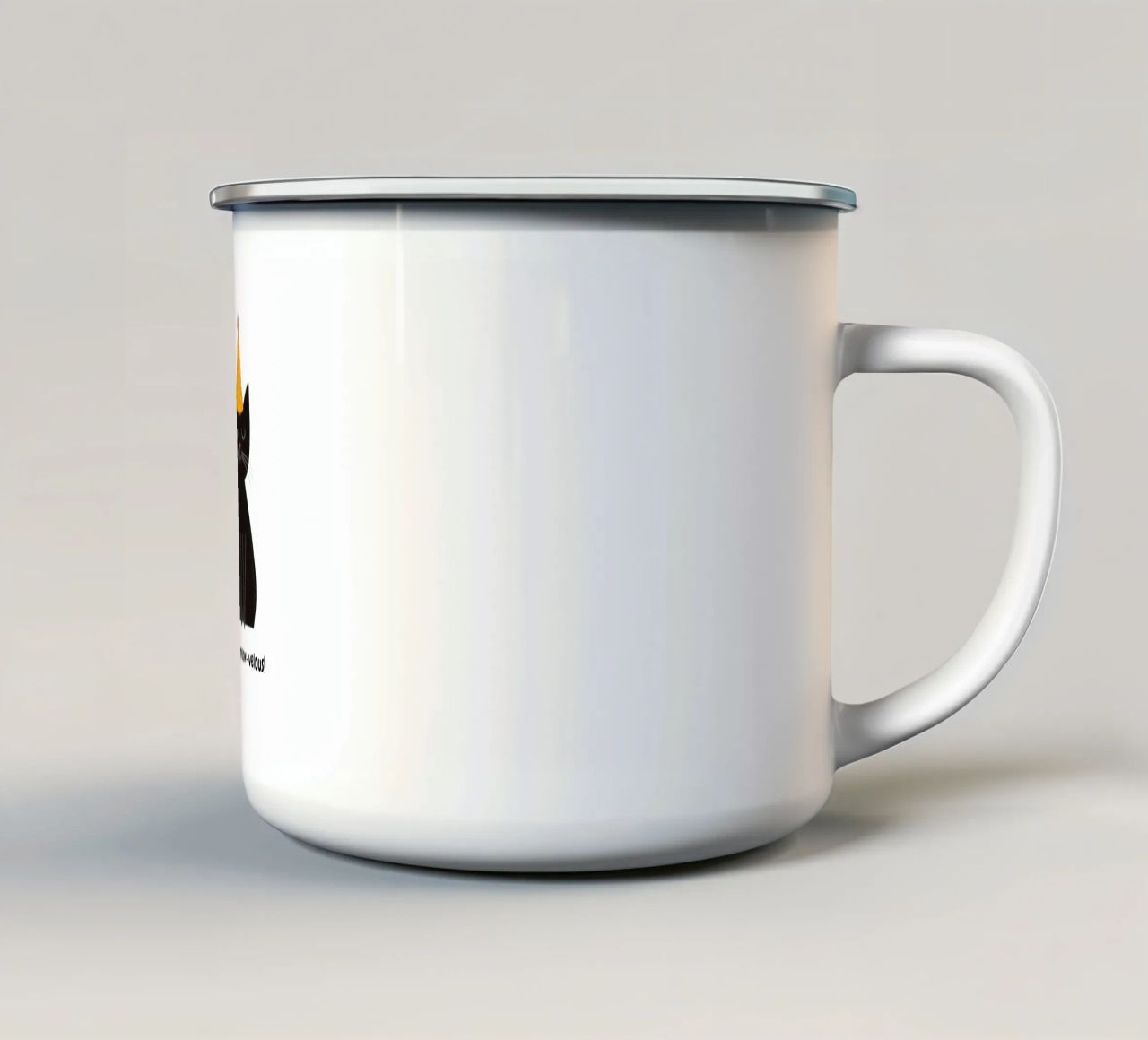 Gatto con messaggio positivo tazza in smalto da Street Boutique