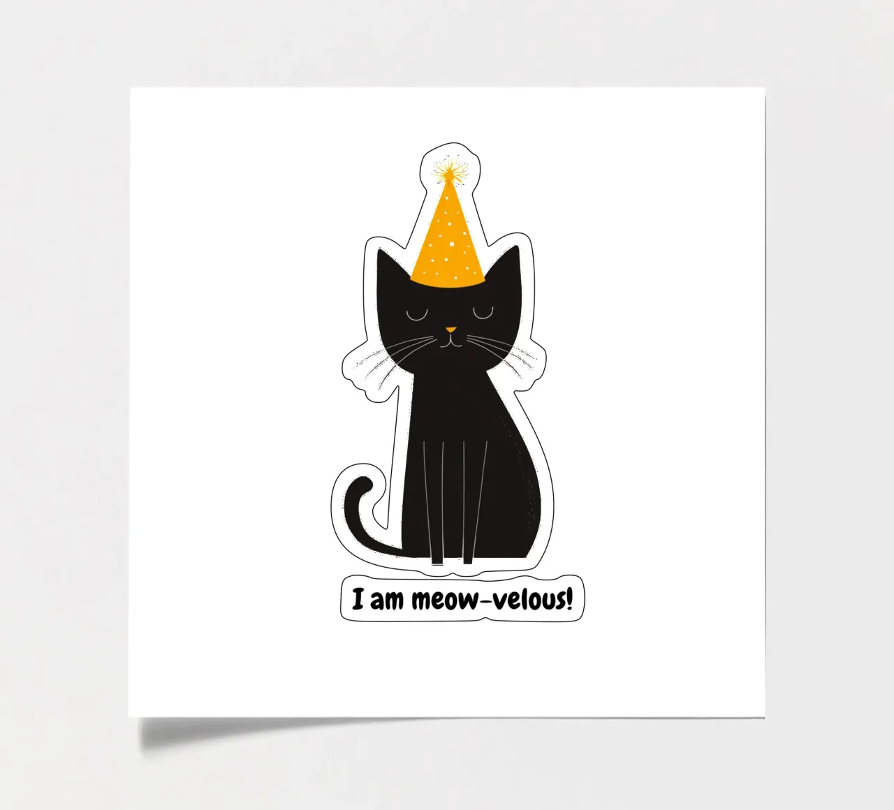 Chat avec message positif planche autocollant de Street Boutique
