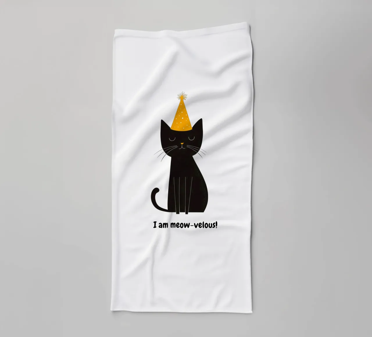 Cat with positive message towel by Street Boutique