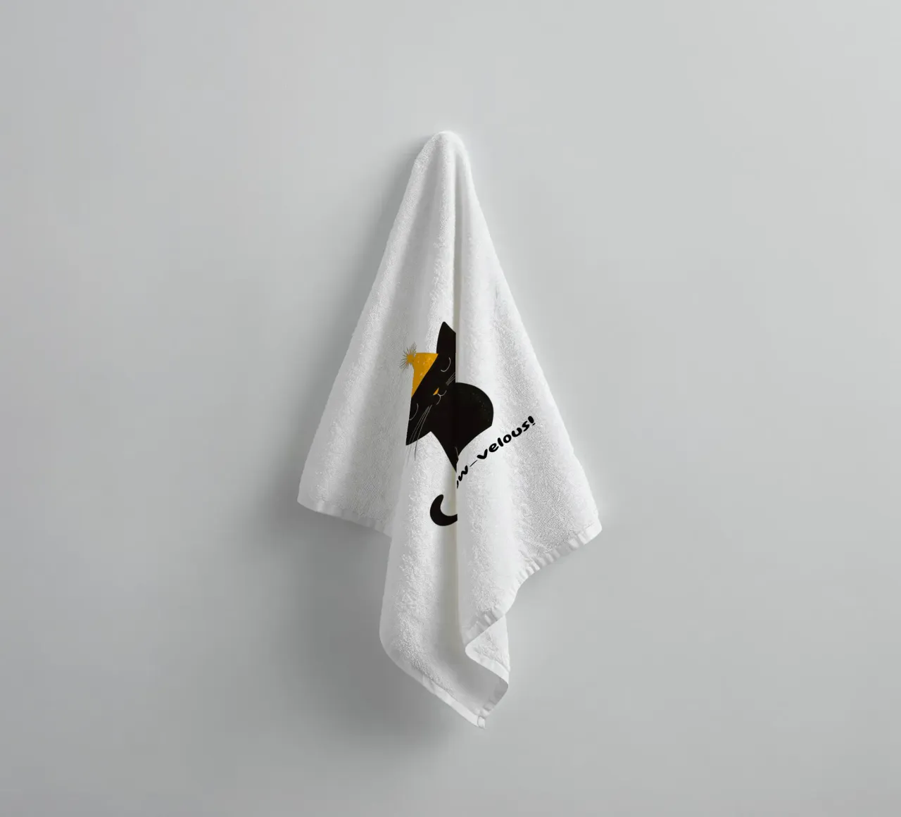 Cat with positive message towel by Street Boutique