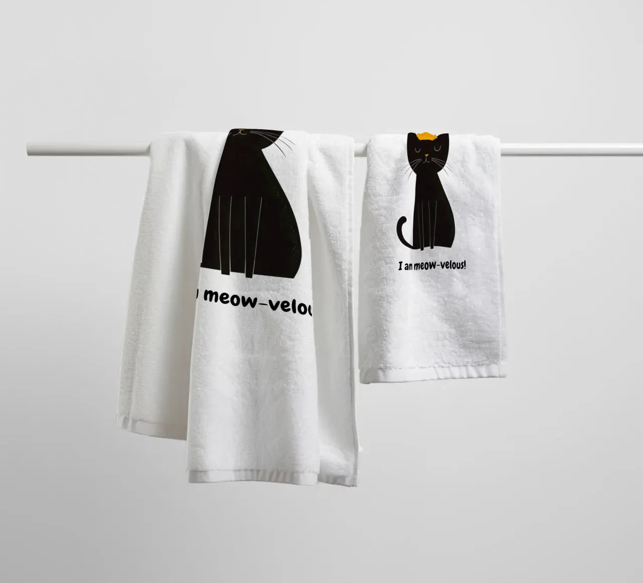 Cat with positive message towel by Street Boutique