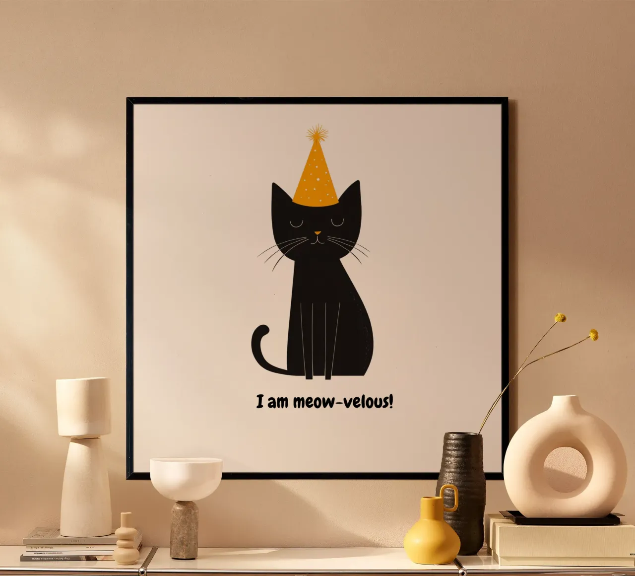 Gatto con messaggio positivo carta hahnemühle da Street Boutique