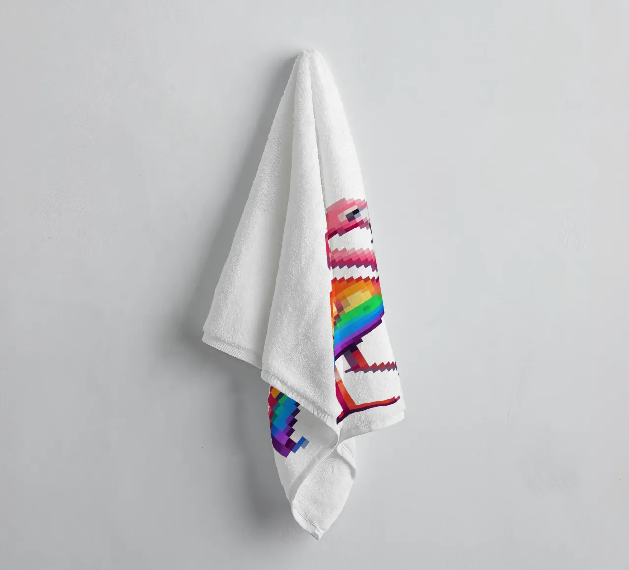 LGBTQ flamingo - Pixelart towel by pixelart