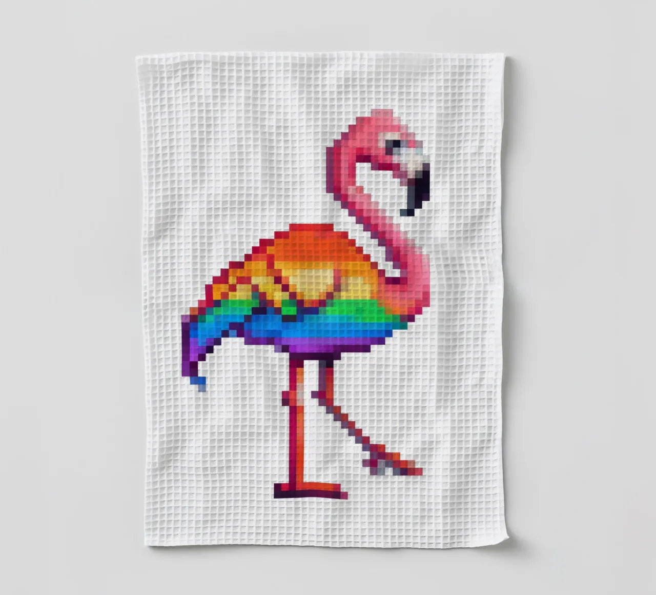 Flamant LGBTQ - Pixelart torchon de pixelart