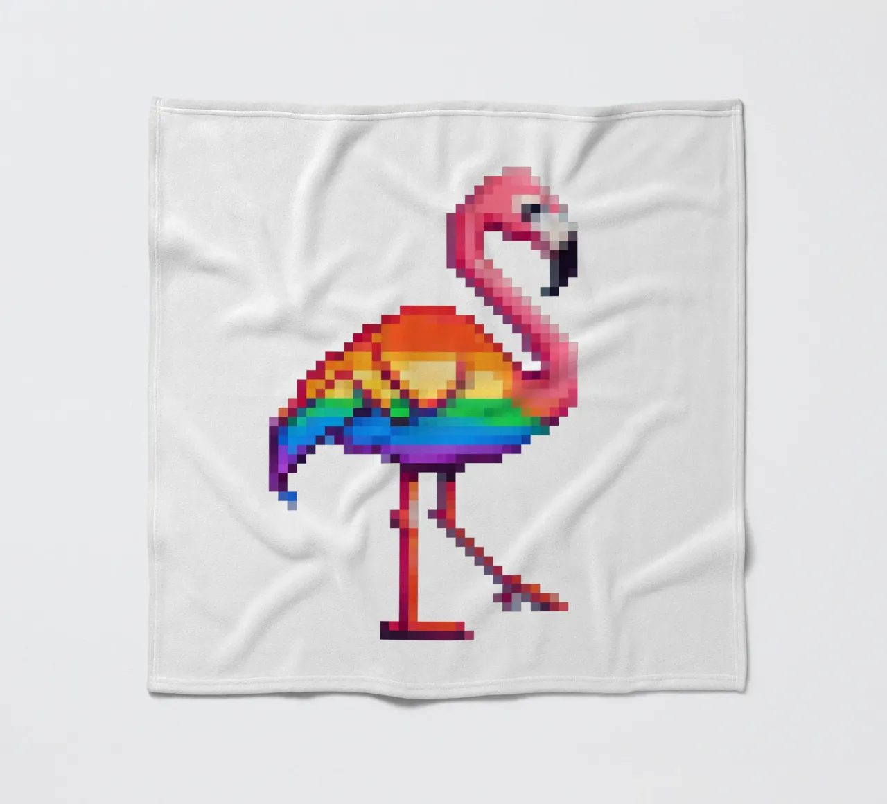 LGBTQ flamingo - Pixelart fleece blanket by pixelart