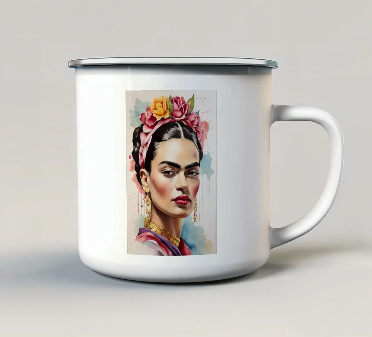 Ritratto di Frida Kahlo tazza in smalto da ARTVI-SHOP