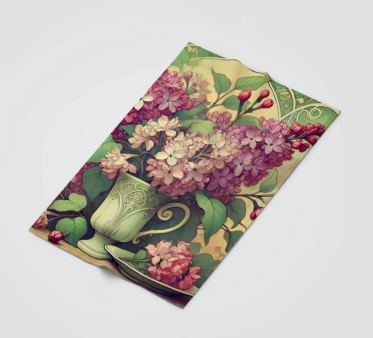 Lilac fleece blanket by Art-Nouveau-Dsg