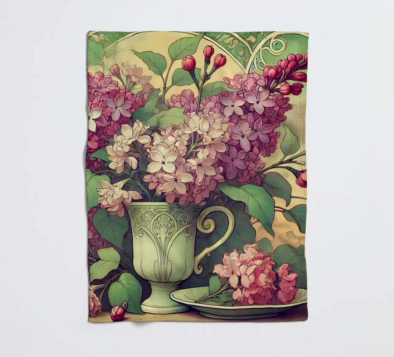 Lilac fleece blanket by Art-Nouveau-Dsg