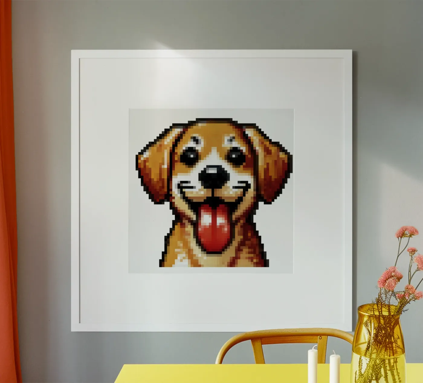 Dog - Pixelart poster van pixelart