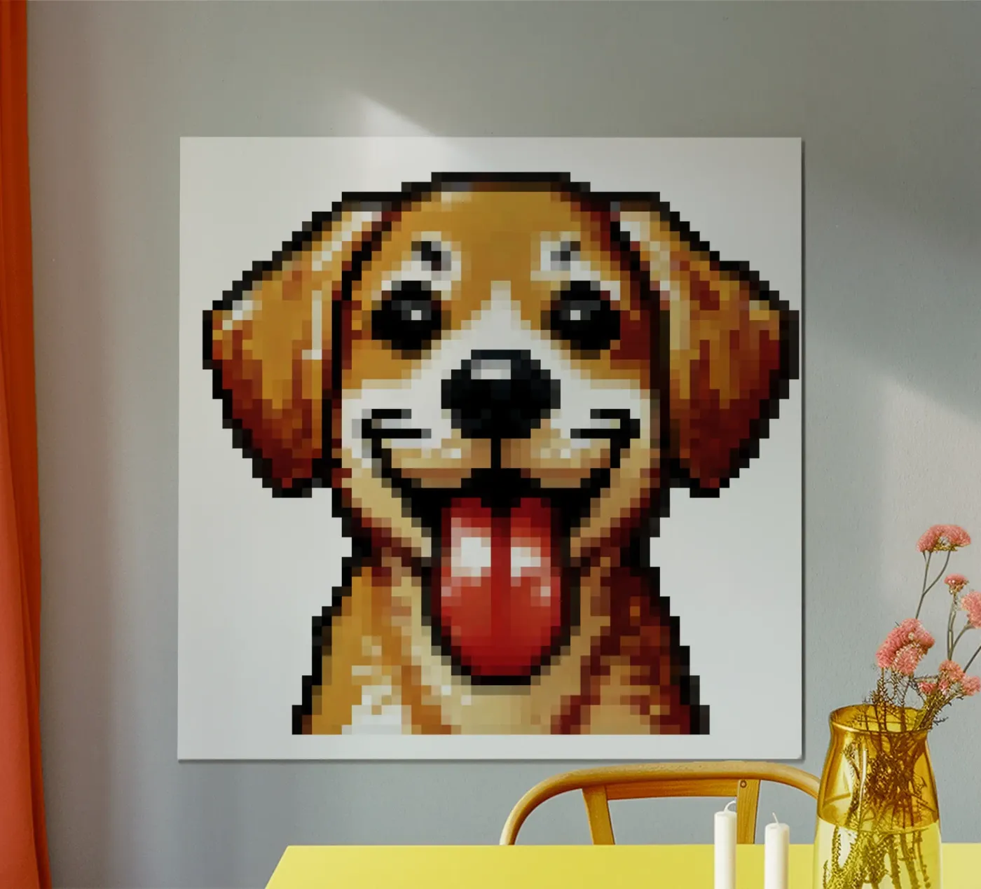 Dog - Pixelart poster van pixelart