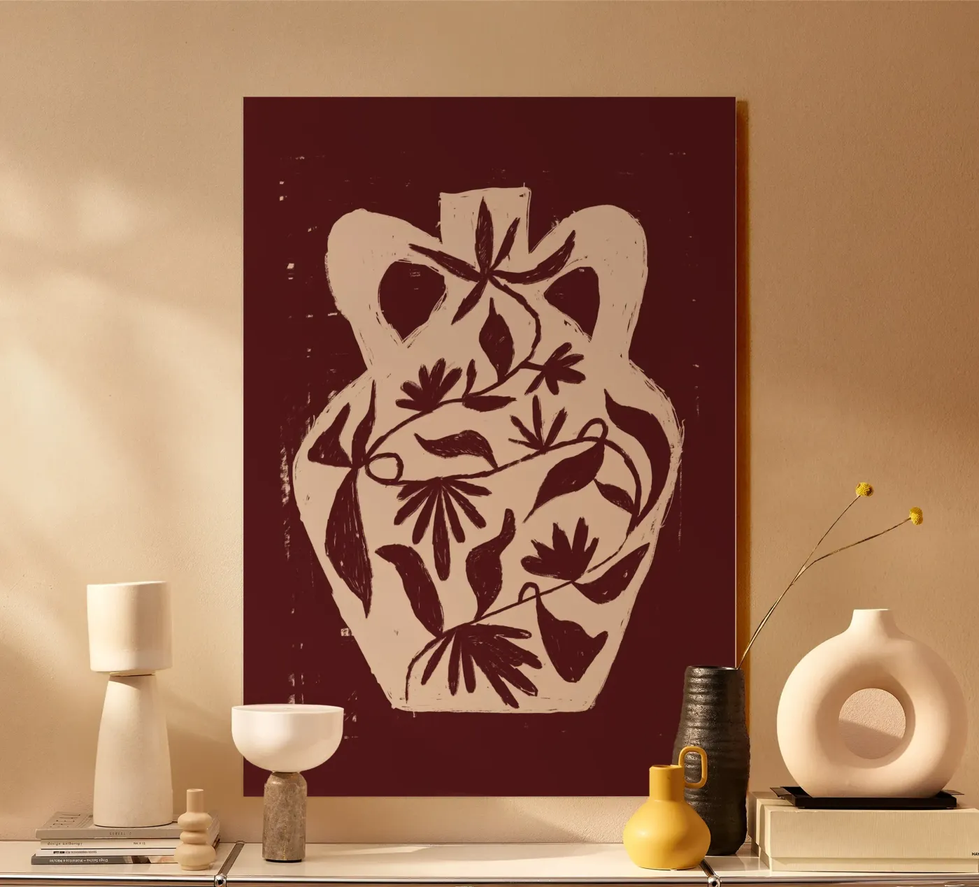 Red Oriental Vase plexiglass da ni-ja artboutique