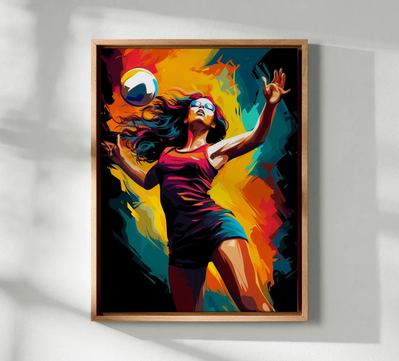 Volleyball Colorful 2 canvas with Floater frame by Mateo