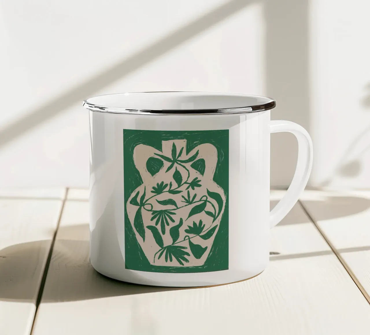 Green Oriental Vase tazza in smalto da ni-ja artboutique