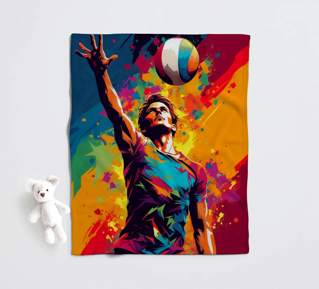 Volleyball Colorful 3 coperta in pile da Mateo