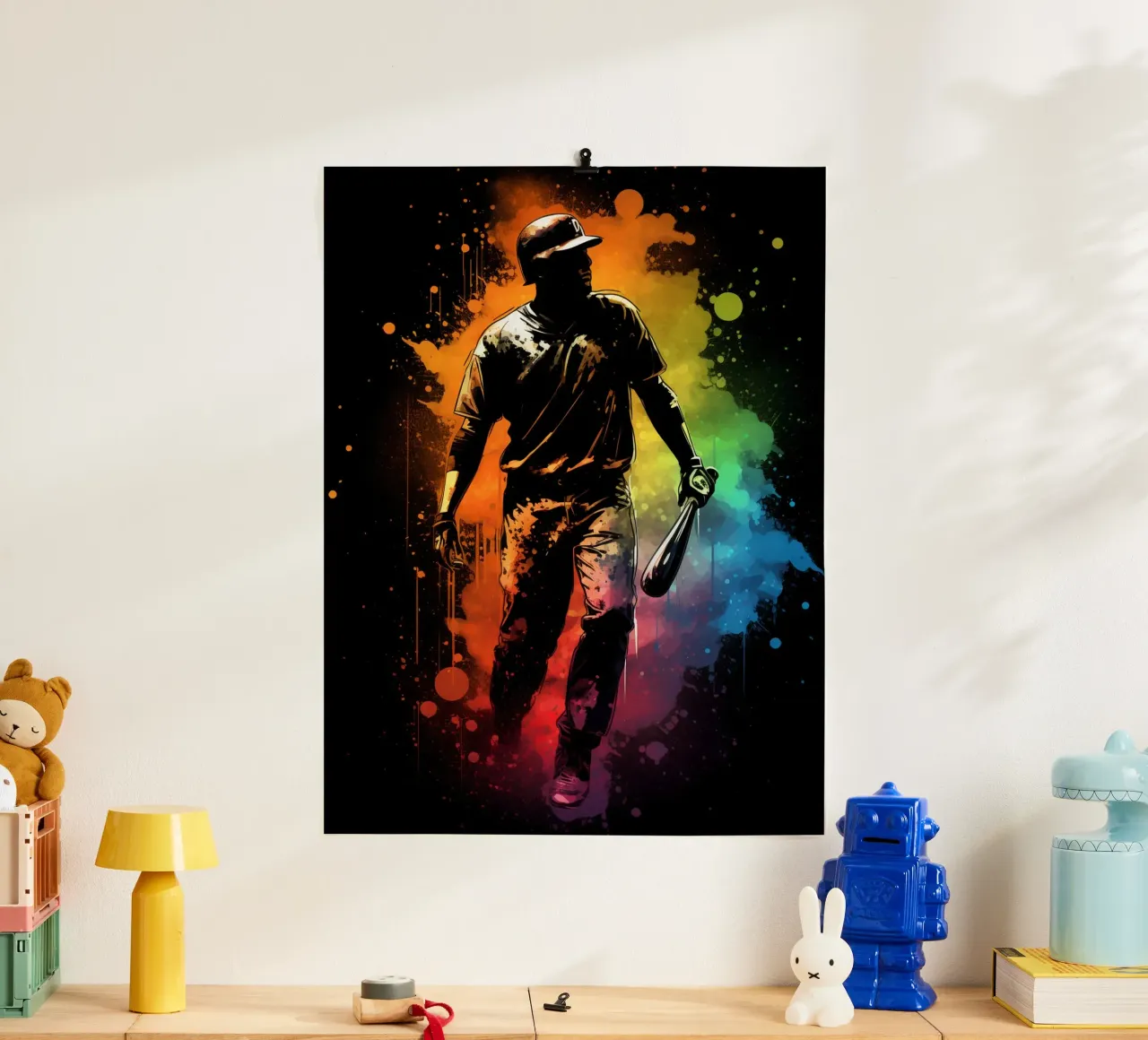 Baseball Colorful 2 poster con telaio in alluminio da Mateo
