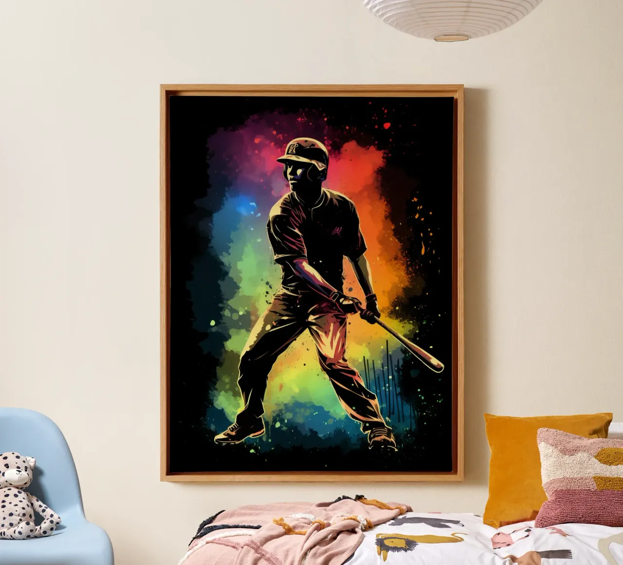 Baseball Colorful 3 canvas by Mateo