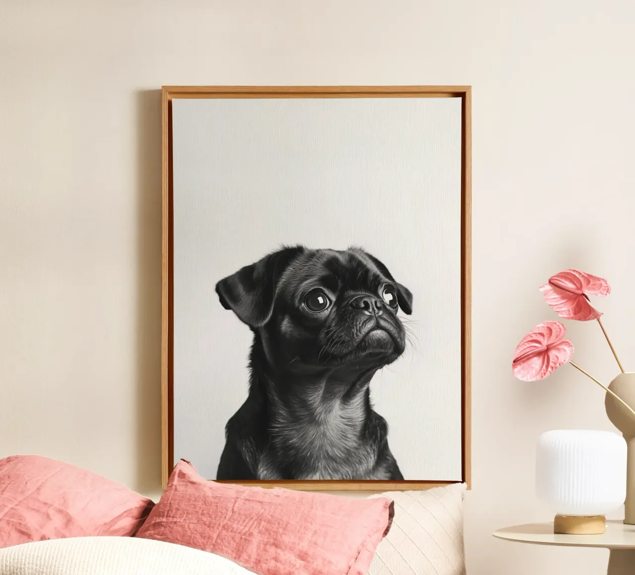 Balu Niedlicher Babymops Leinwand von Carinaprint