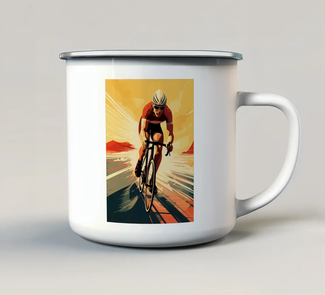 Triathlon Vintage Retro tazza in smalto da Mateo