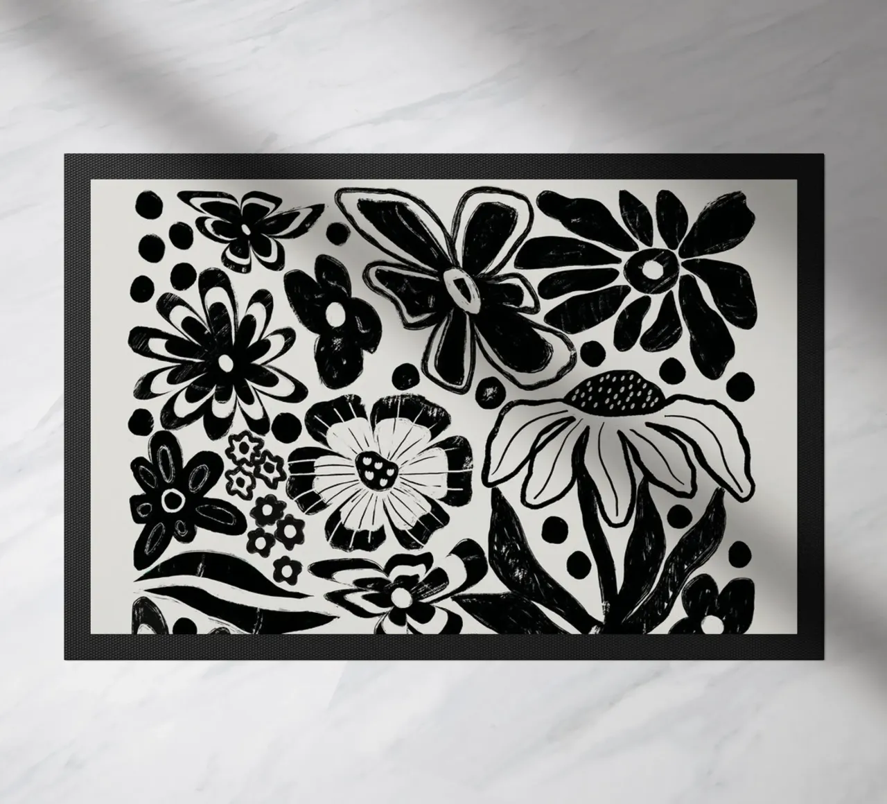 Black Spring Flowers zerbino da ni-ja artboutique