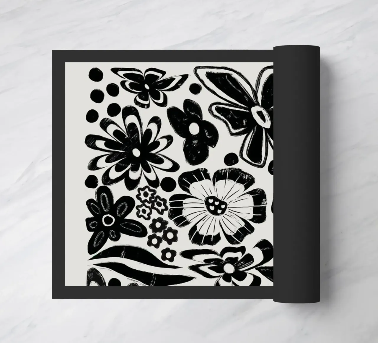 Black Spring Flowers zerbino da ni-ja artboutique