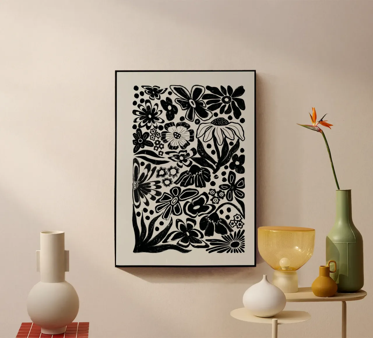 Black Spring Flowers plexiglass da ni-ja artboutique