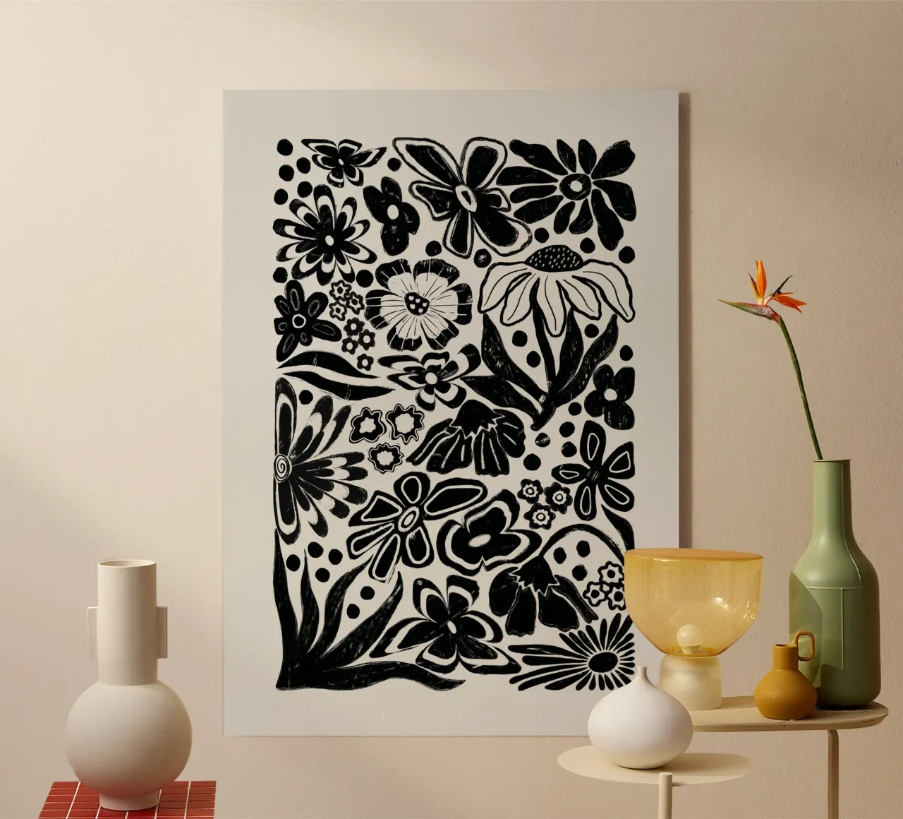 Black Spring Flowers plexiglass da ni-ja artboutique