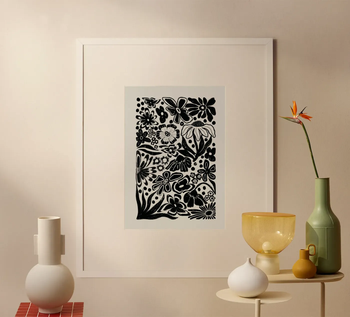 Black Spring Flowers poster da ni-ja artboutique