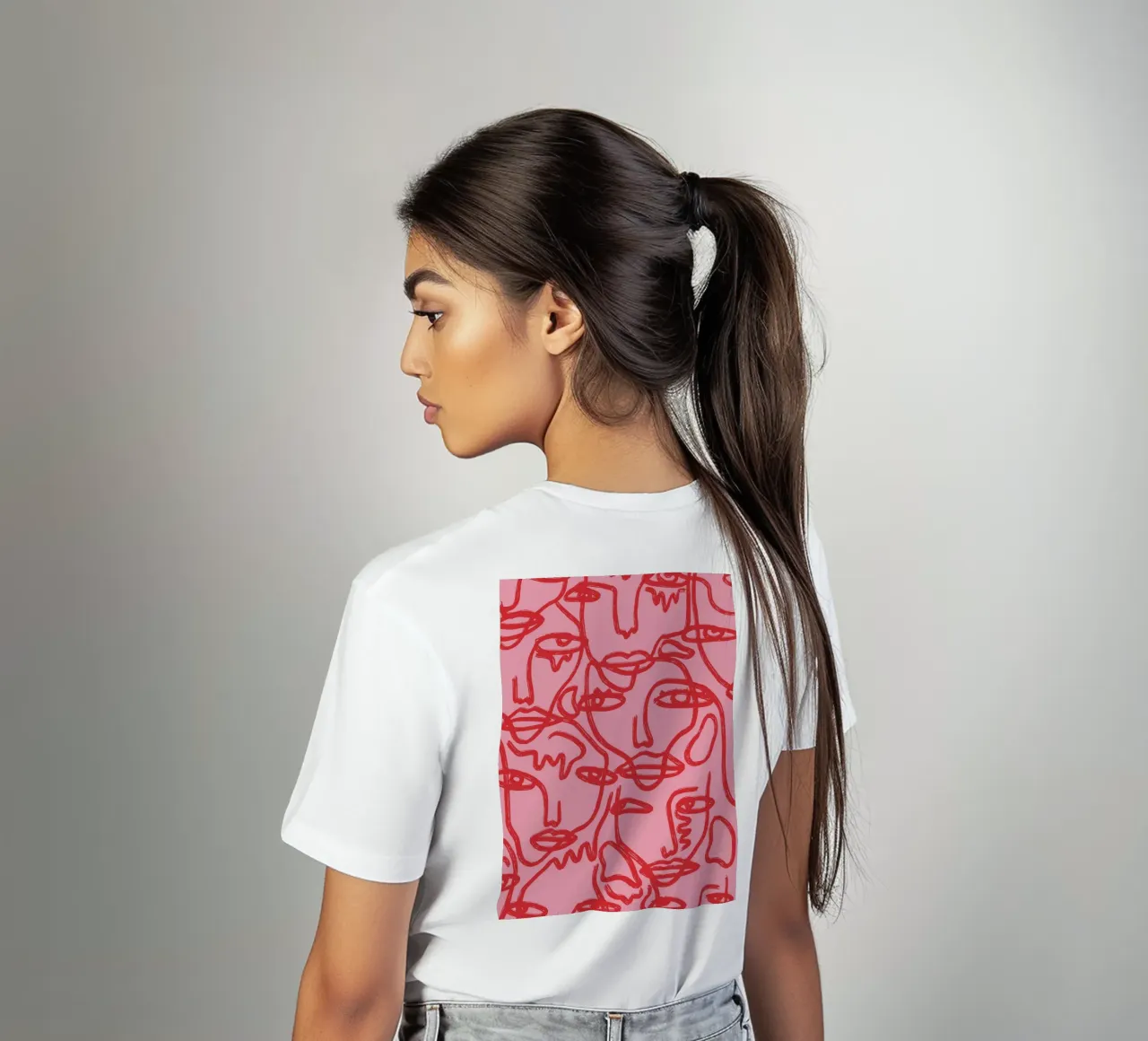 Blushing Faces: Red & Pink t-shirt da ni-ja artboutique