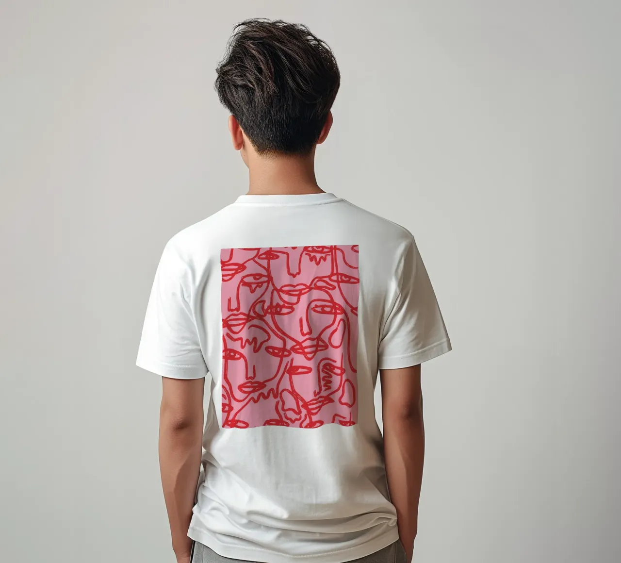 Blushing Faces: Red & Pink t-shirt da ni-ja artboutique