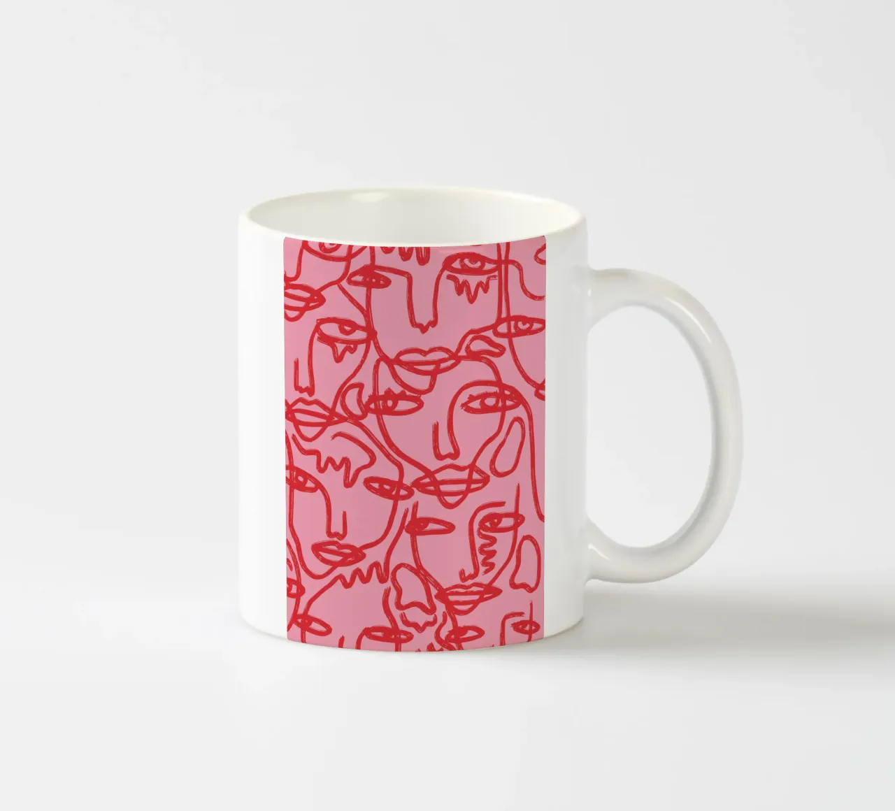 Blushing Faces: Red & Pink tazza in ceramica da ni-ja artboutique