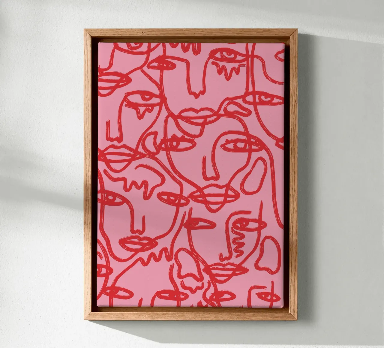Blushing Faces: Red & Pink tela con Cornice a cassetta da ni-ja artboutique
