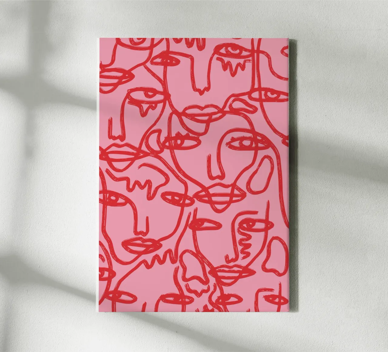 Blushing Faces: Red & Pink tela con Cornice a cassetta da ni-ja artboutique