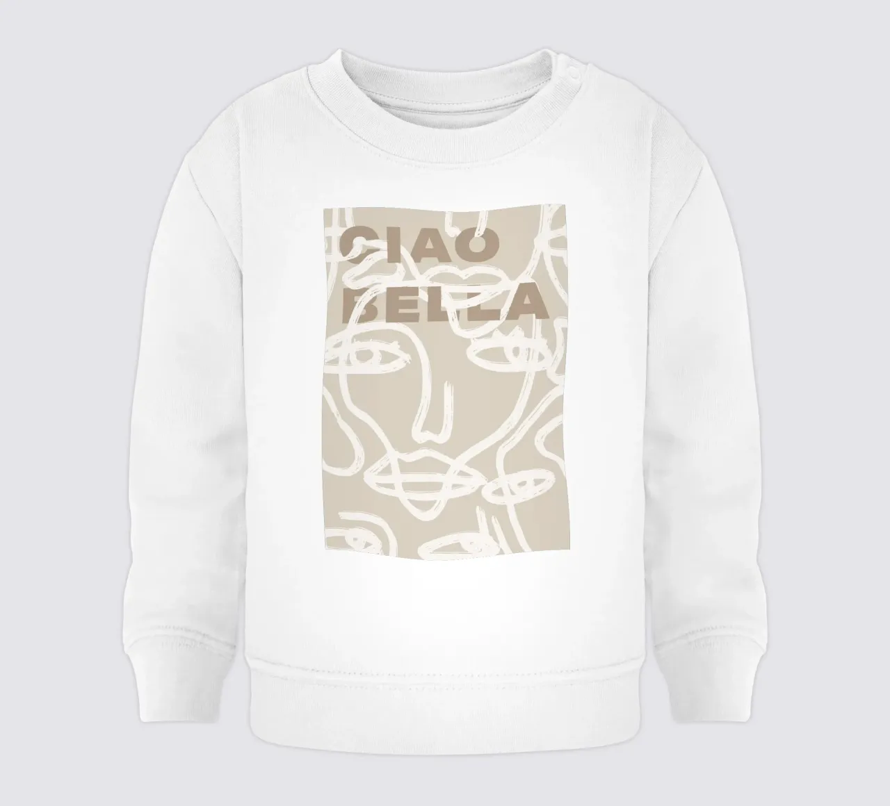 Ciao Bella - Faces Turn Beige felpa neonato da ni-ja artboutique