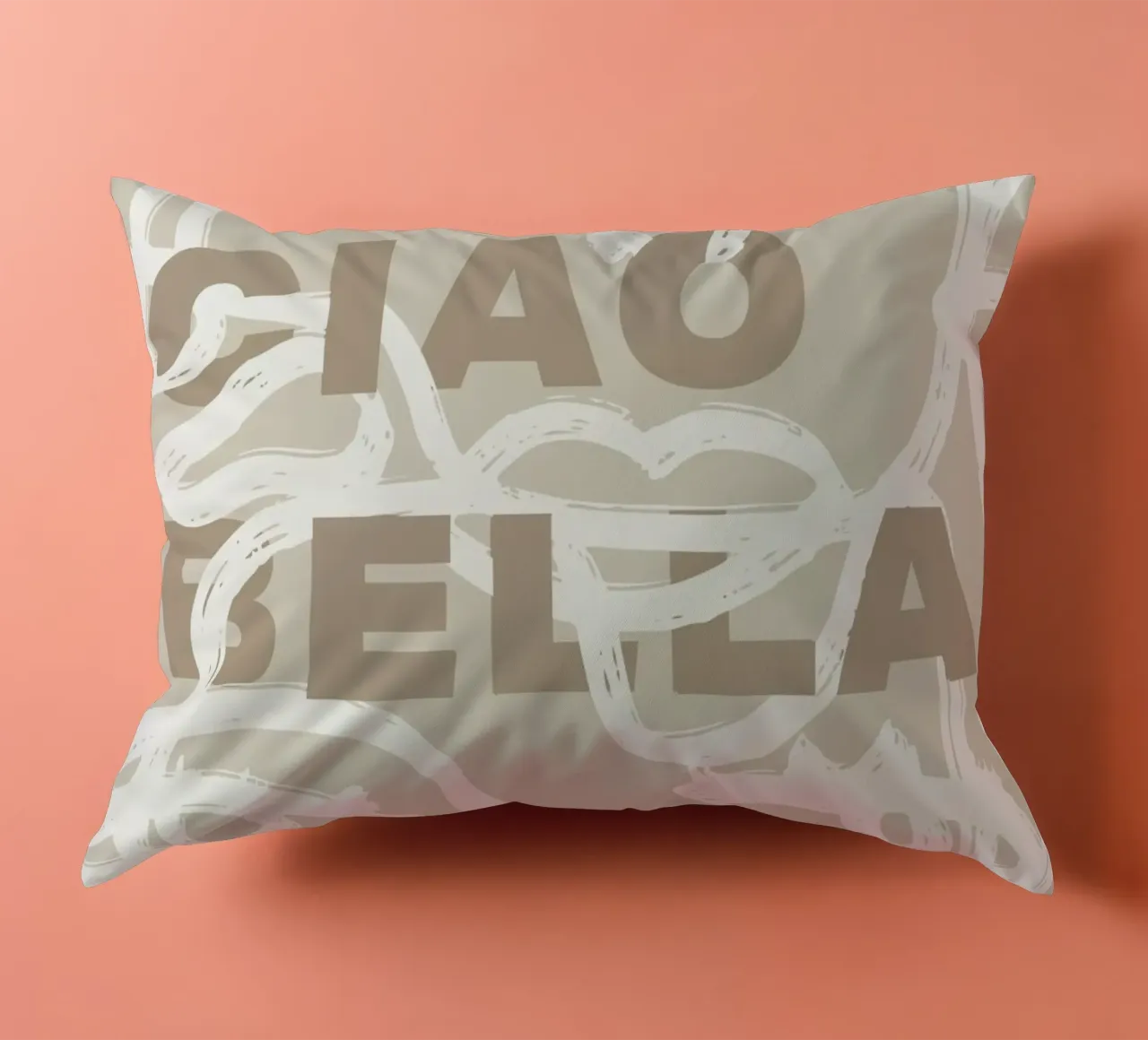 Ciao Bella - Faces Turn Beige cuscino da ni-ja artboutique