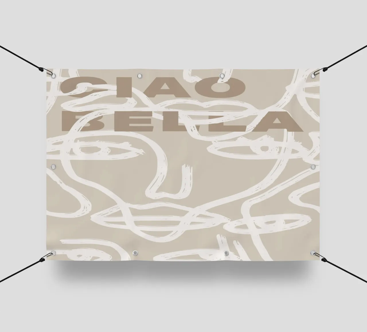 Ciao Bella - Faces Turn Beige telo in pvc da ni-ja artboutique