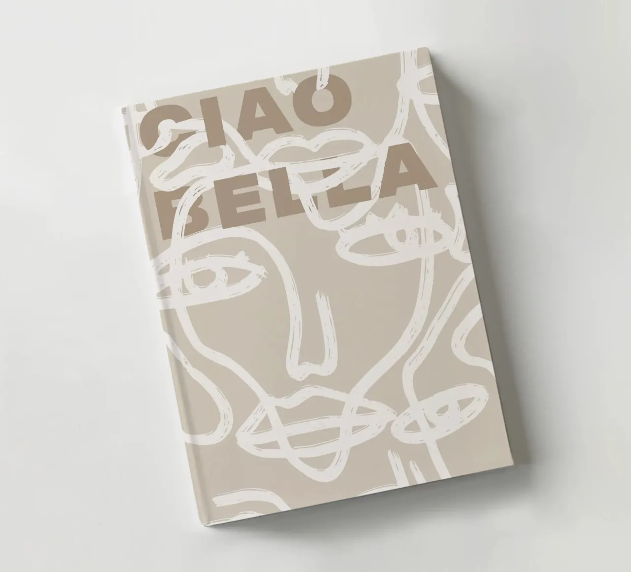 Ciao Bella - Faces Turn Beige notebook by ni-ja artboutique