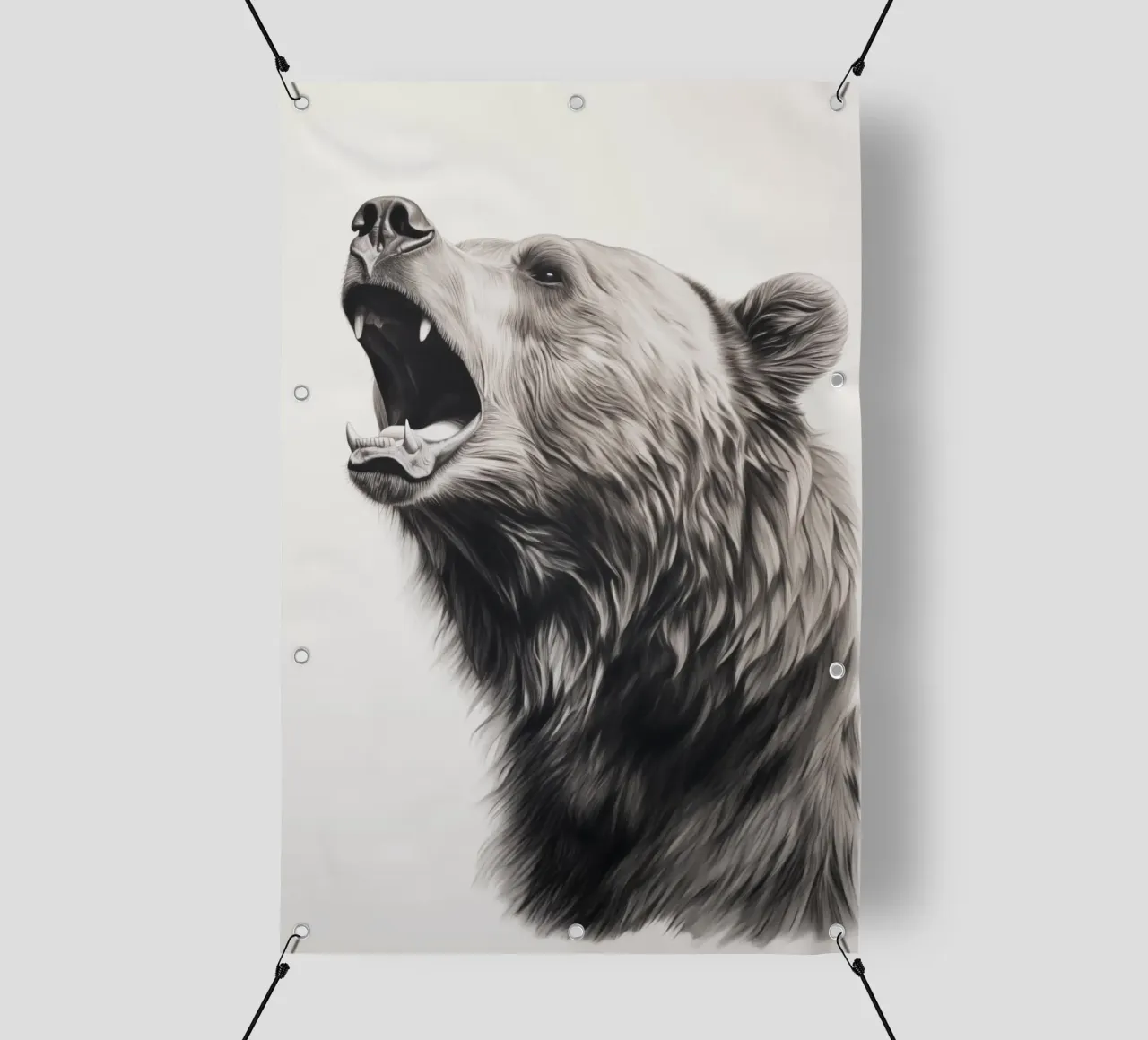 Disegno di un orso potente telo in pvc da Carinaprint
