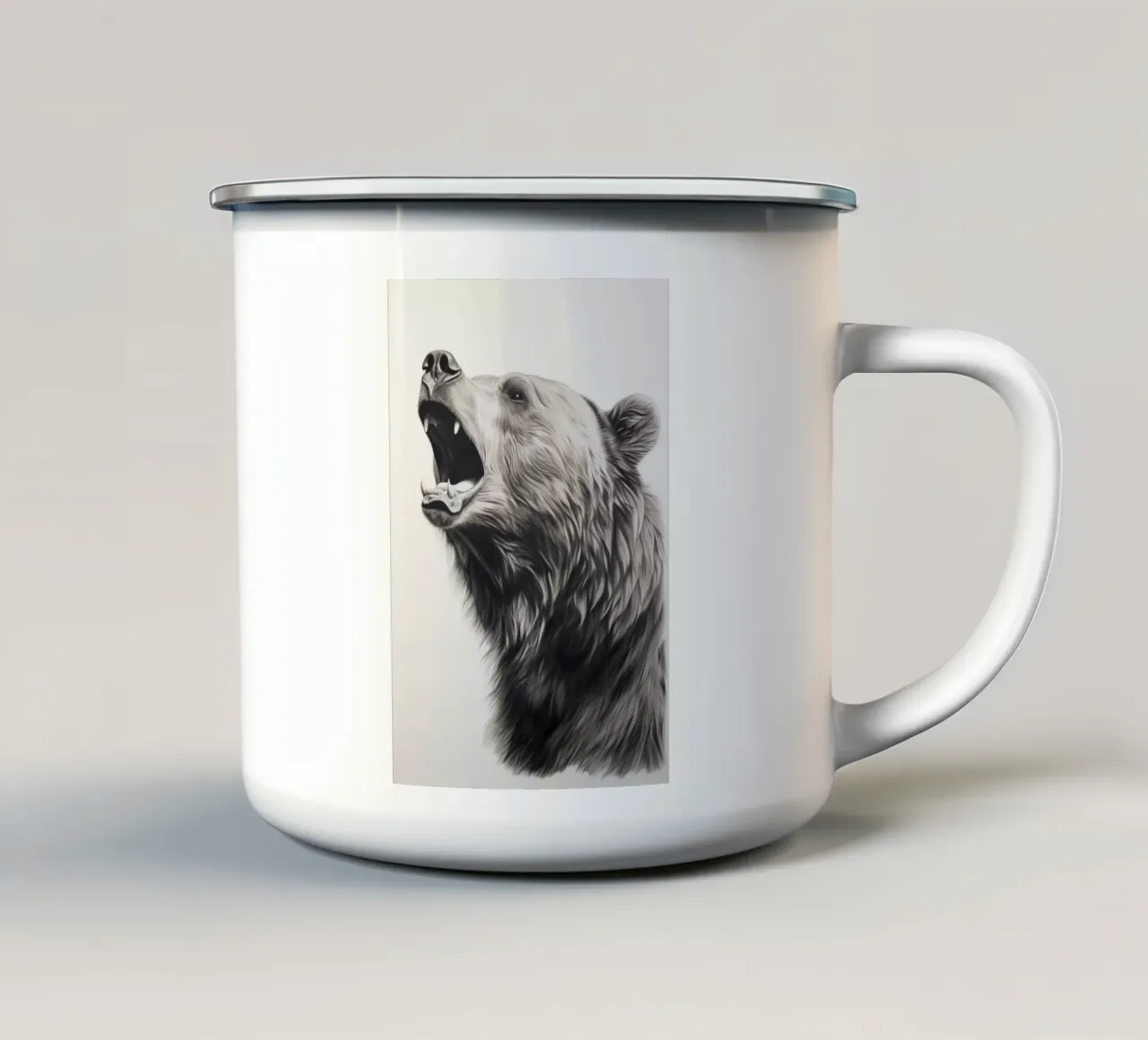 Disegno di un orso potente tazza in smalto da Carinaprint