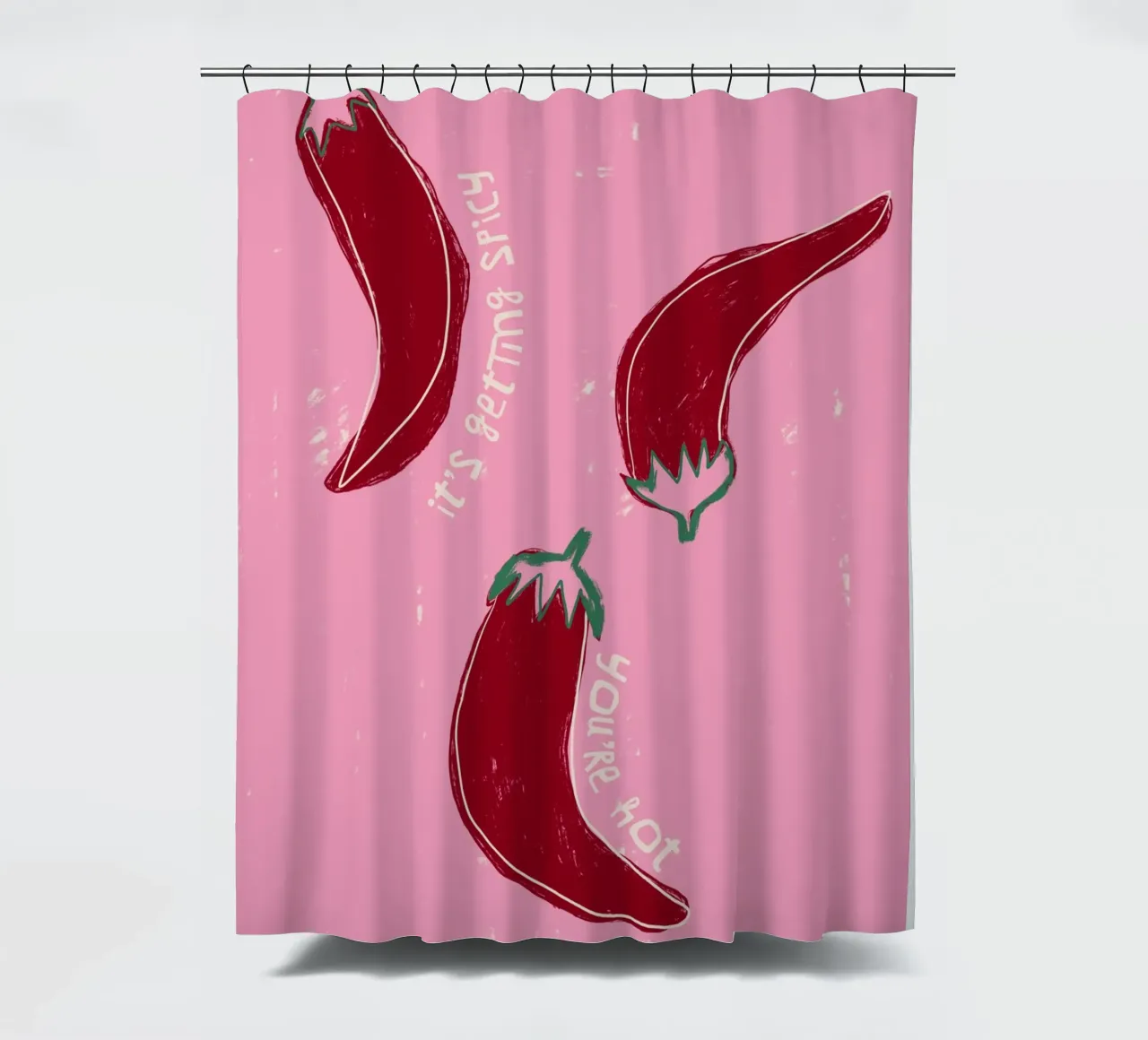 It‘s Getting Hot-Chillies shower curtain by ni-ja artboutique